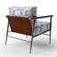 Fauteuil d'appoint French Country - violet et bleu-988742465