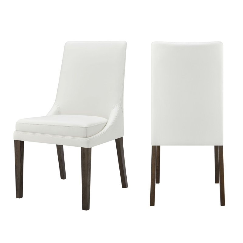 Chaise d'appoint en cuir Niara, Cuir véritable blanc
