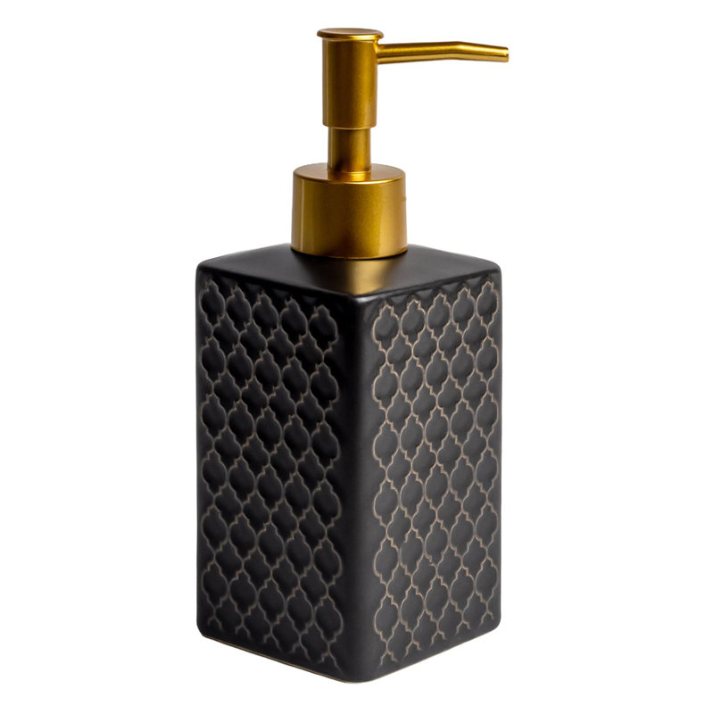 Ahmani Ceramic / Porcelain Soap Dispenser, Black