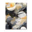 Horloge murale pastel abstraite avec taches noires et dorées-713613798