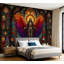 Papier peint adhésif autocollant amovible jour mort noir clair Sugar Skull Glow Dark Church-129578511