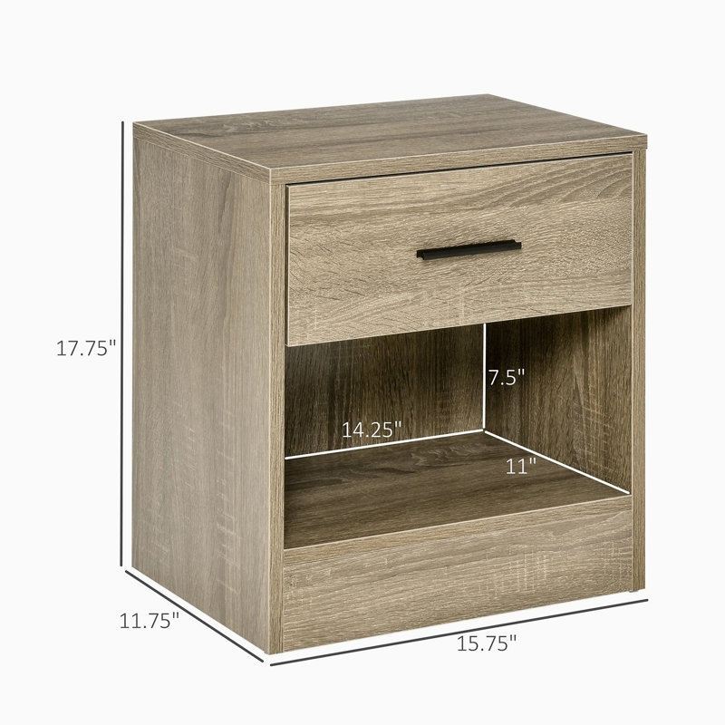 Avicia End Table with Storage, Grey