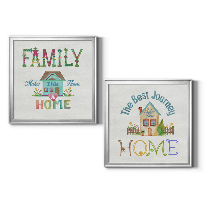 Famille - Art textuel, H 17,5 po x l 35 po x P 1,5 po, Papier avec cadre argenté, Pas de tapis