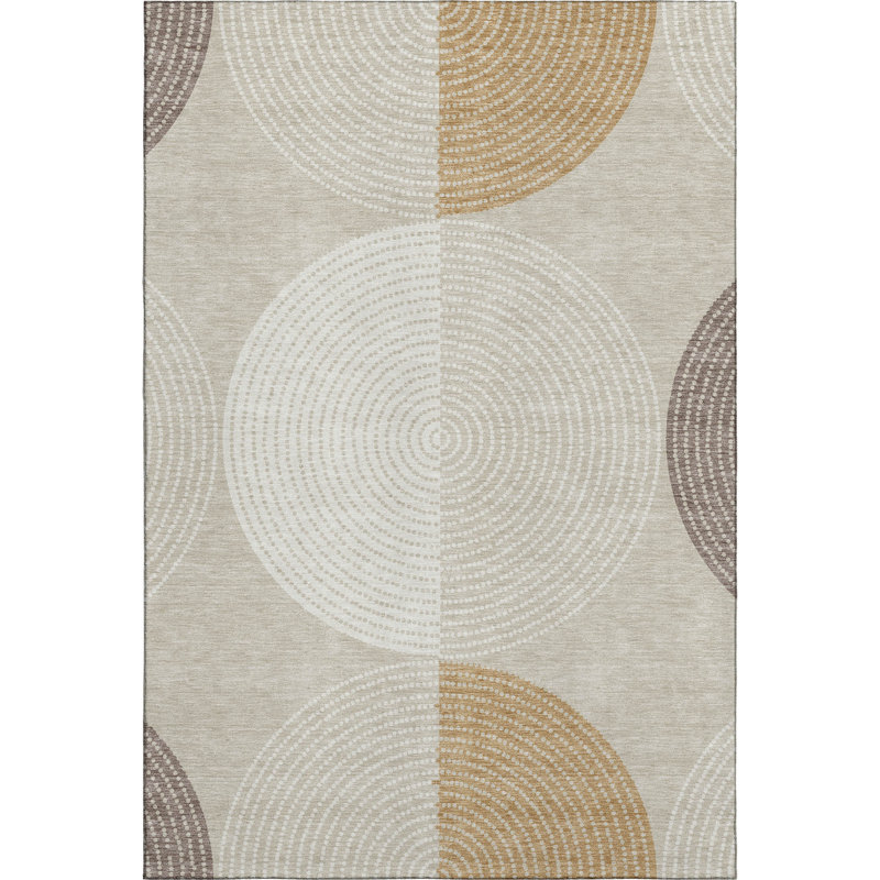 Premium Machine Washable Mayfield AMF2281 Geometric Rug, 10' x 14', Beige