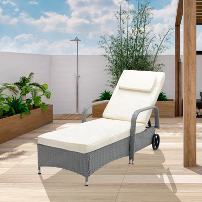 Corinth Reclining Sun Lounger with Cushion