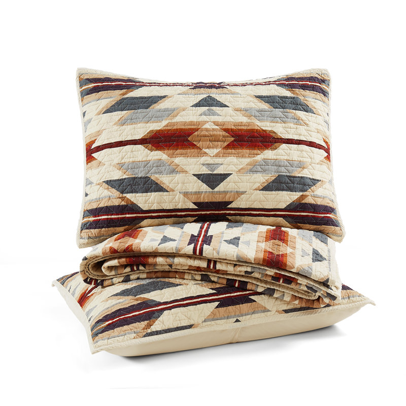 Prairie Springs Full Cotton Reversible Quilt Set in Brown