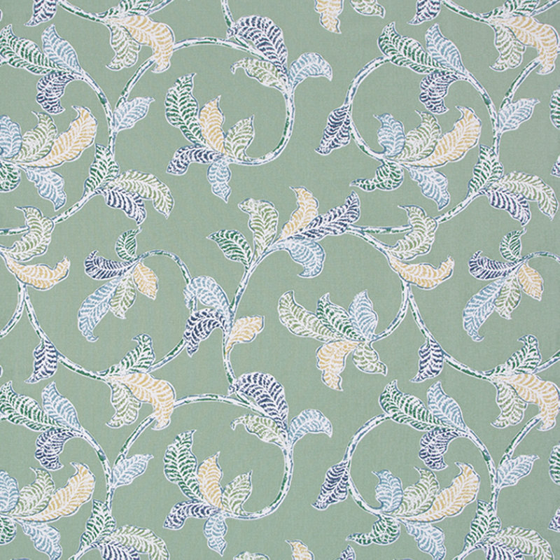Rosemaling 100% Cotton Fabric, Grassland