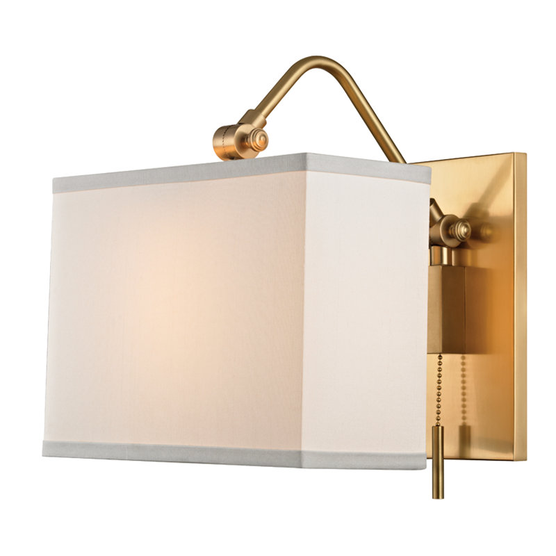 Leyden Solid Brass Flush Mounted Sconce, Aged Brass