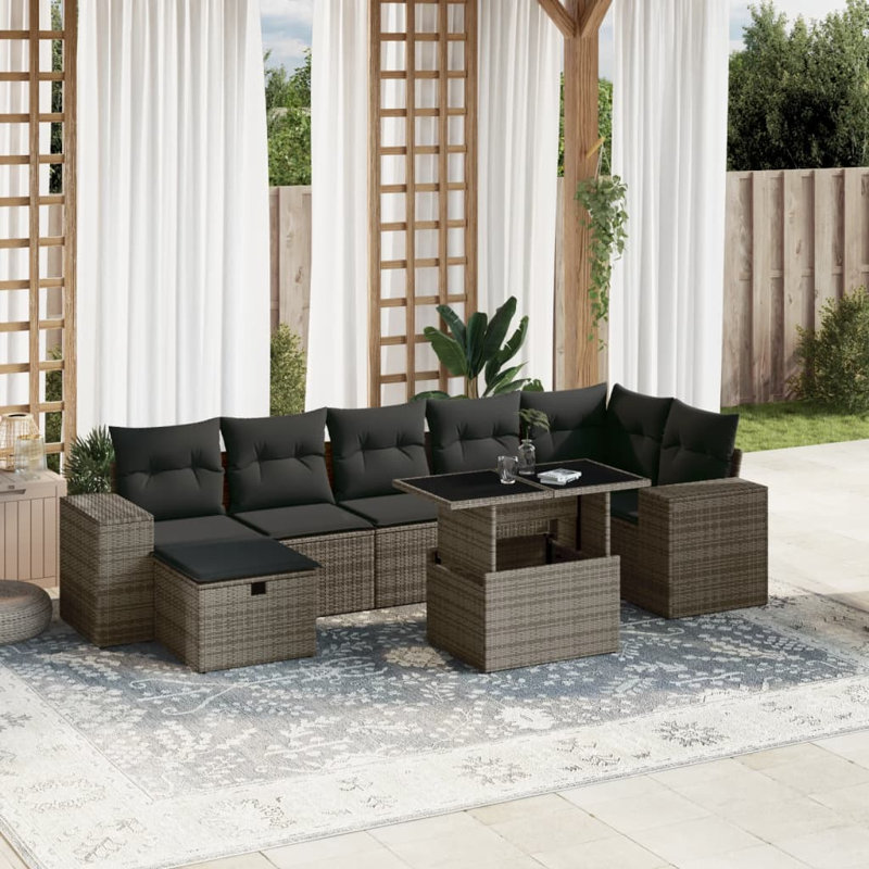 Ensemble de canapé de jardin Vidaxl gris