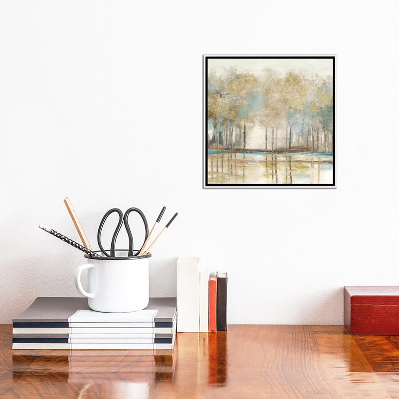 «Woodlot I» par Allison Pearce - reproduction d'art, H 26 po x l 26 po x P 1,5 po, Toile blanche encadrée, Pas de tapis