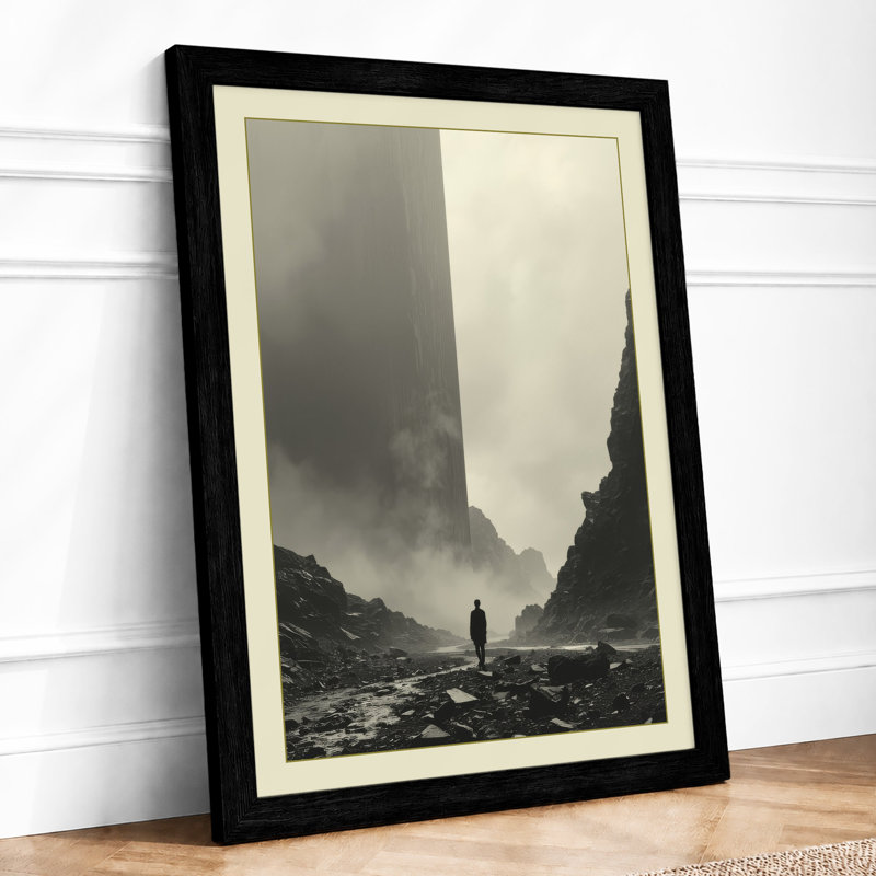 Solitude In Stone Minimalist - Print, A2 - 59.4 x 42.0 cm, Black