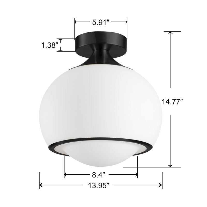 9.8 "Modern 1-Light Milk White Globe Flush Mount Ceiling Light, 3CCT Dimmable LED Ceiling Light for Bedroom Hallway Kitchen