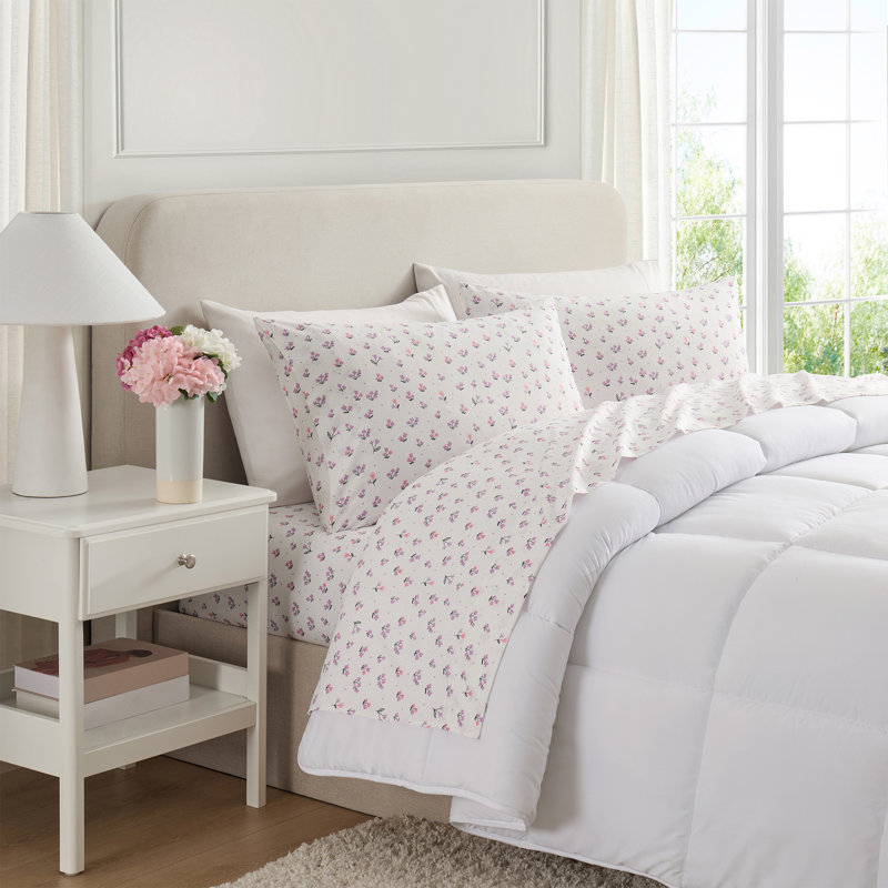 Hallmark Floral Garden Microfiber Bed Sheet Set, Full, Full / Double