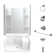 48" W x 74.5" H Framed Rectangle Shower Stall with Seat, Towel Bar and Base Included
