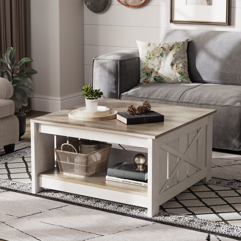 Canizales Coffee Table with Storage, Grey Wash