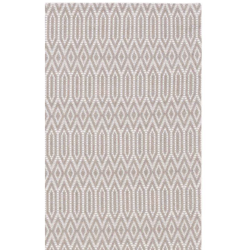 Martha Stewart 405 Cotton Geometric Rug in Cream, Rectangle 2'4" x 3'8"