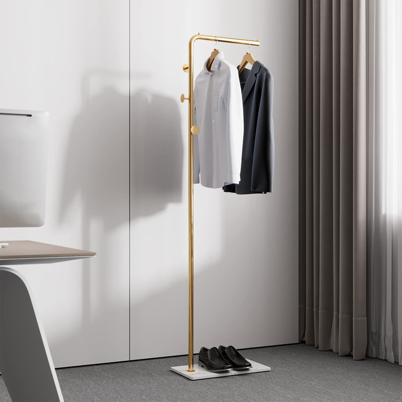 Moesley Metal Freestanding Coat Rack, Gold