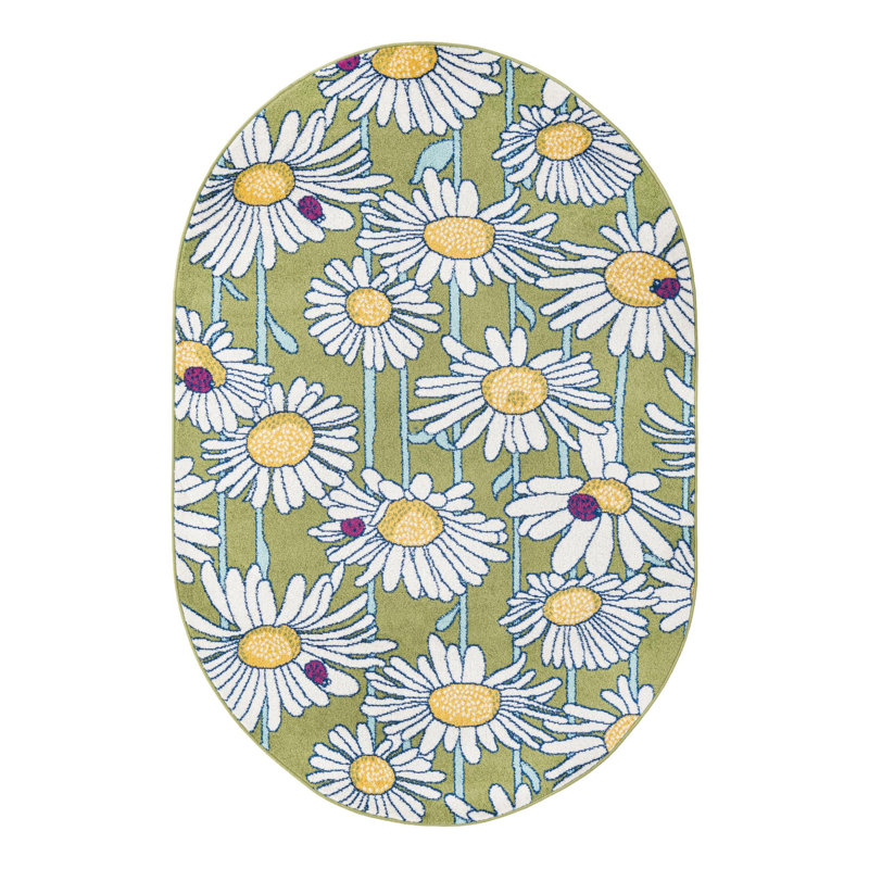 Saegertown Floral Indoor Rug, Oval 5'3" x 7'10"