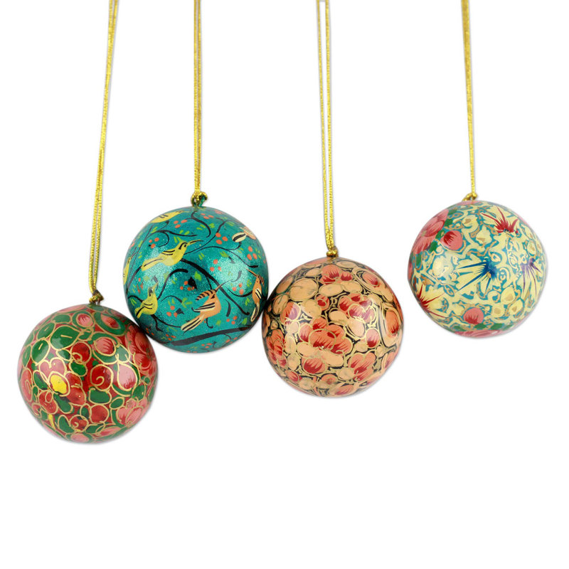 Ensemble d’ornement boule de noël fait main 4 pièces Syed Izaz Hussein