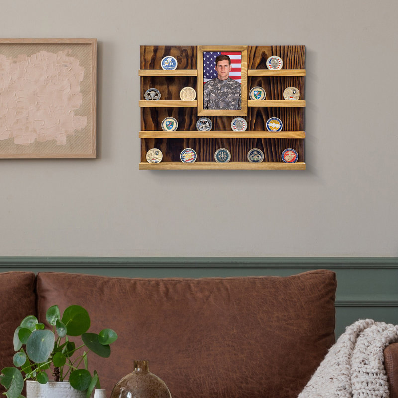 Military Coin Holder Trophy Display Case