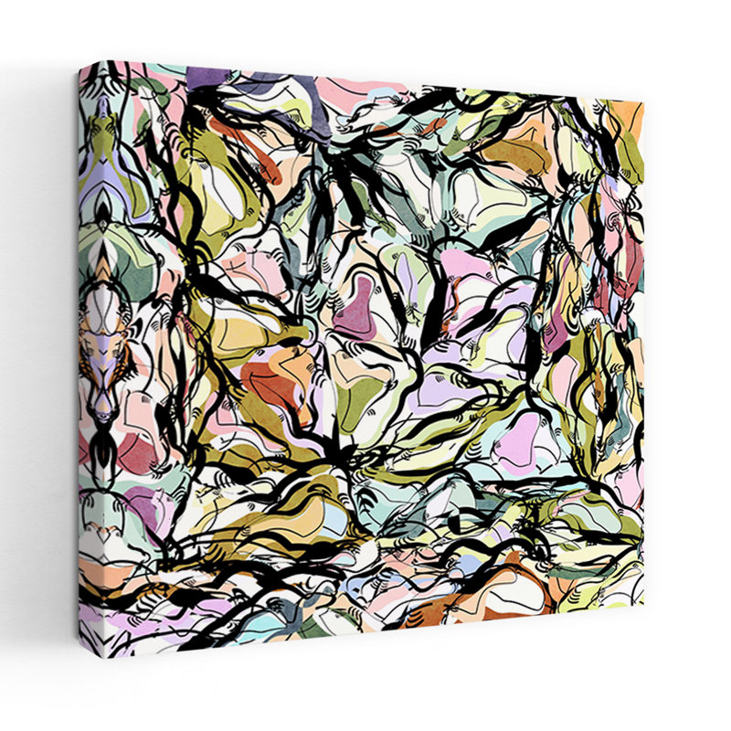 Art contemporain, paysage contemporain audacieux, art abstrait, H 32 po x l 32 po