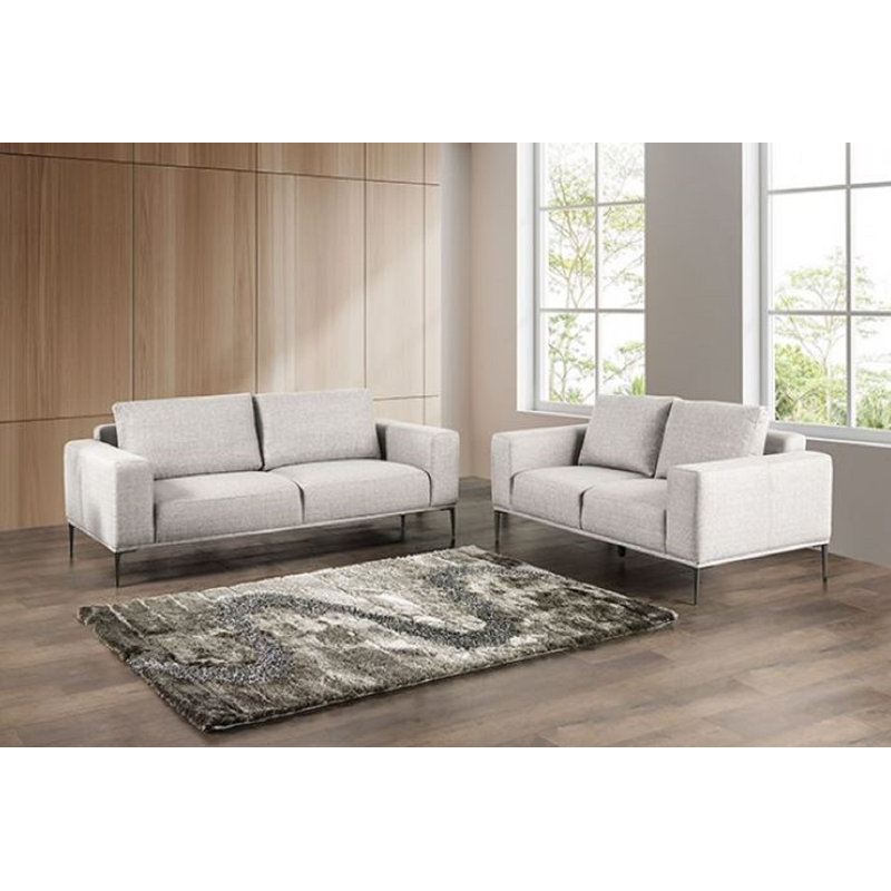 Ensemble de canapé et causeuse en chenille gris Dijon Modern Sophistication