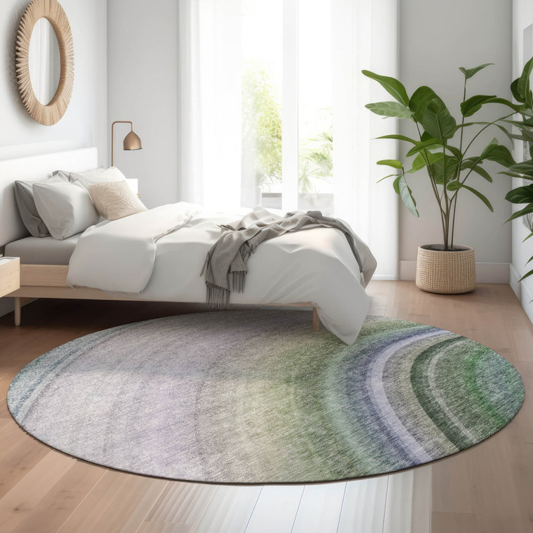 Premium Machine Washable Cerrito AMF584 Teal Rug