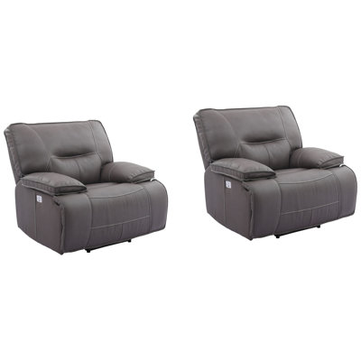Pomona 42" Upholstered Power Recliner with Adjustable Headrest with Pillow Top Arms