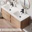Ensemble de meuble-lavabo à double cuve mural 48 po avec plateau en résine et robinet en alliage de zinc Sharee