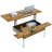 43.3-inch coffee table with height-adjustment function (with storage space) combines rustic style with tempered glass, space-saving design, multiple color options, suitable for living room and office, Natural Wood-244414329