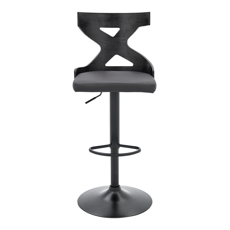 Tabouret de bar gris en similicuir