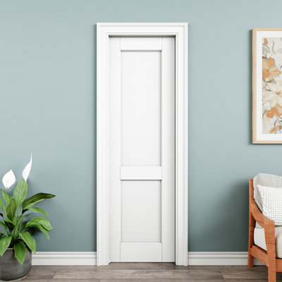 18" x 80" 2-Panel Interior Pocket Door, Solid Core Door Slab, Paintable & Waterproof, As Laundry Doors, Closet Doors, Room Doors