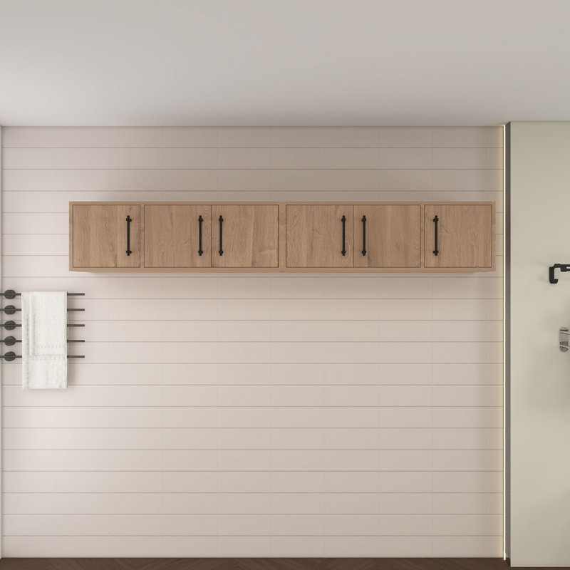 Armoire murale supérieure Victoria (double), H 13,8 po x l 84 po x P 12 po, Chêne rouge