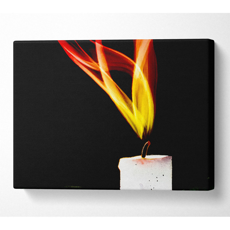 Flame Of A Candle - Wrapped Canvas Art Prints, 66cm H x 106.6cm W x 10cm D