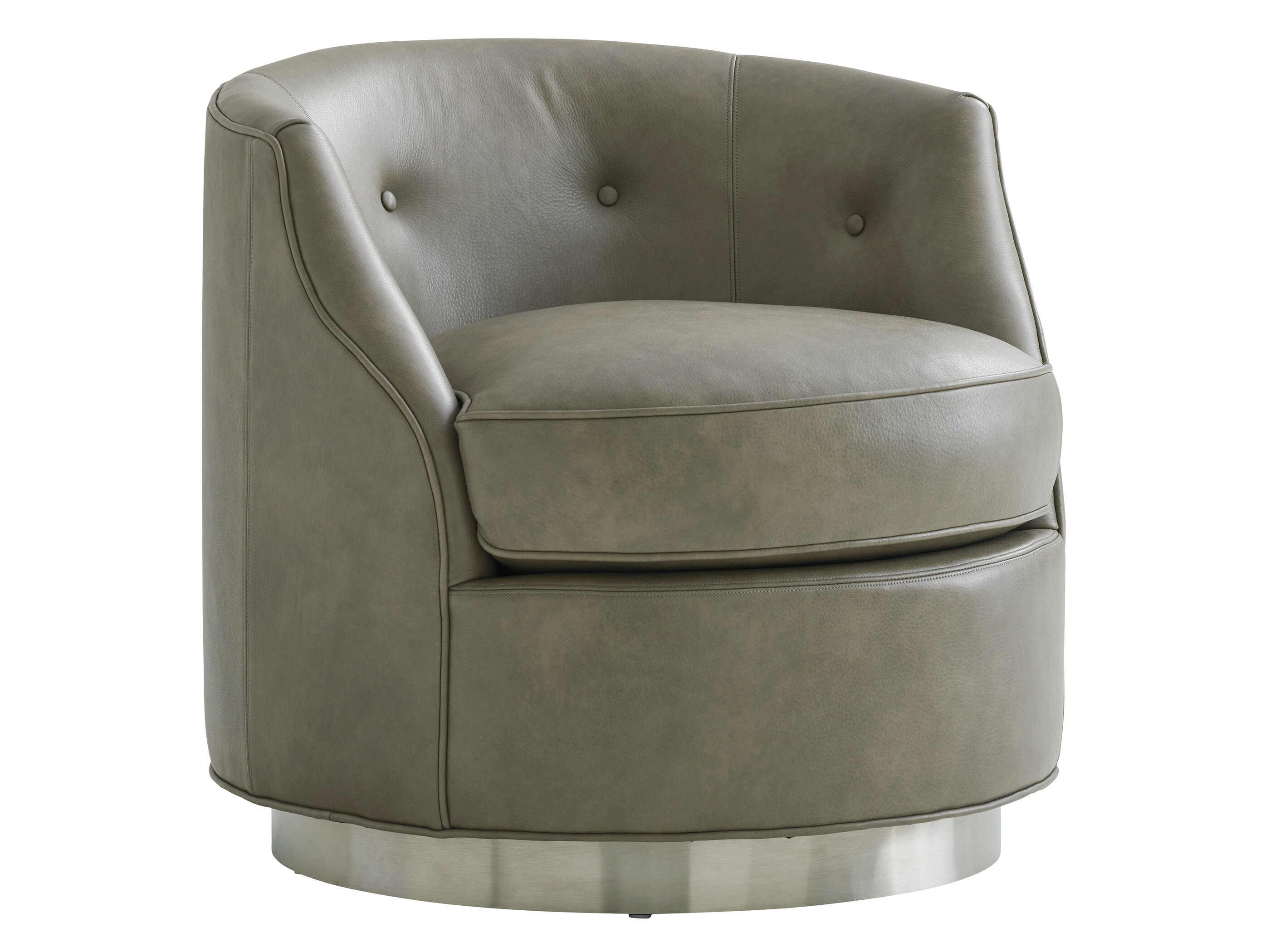 Geneva Leather Swivel Accent Chair