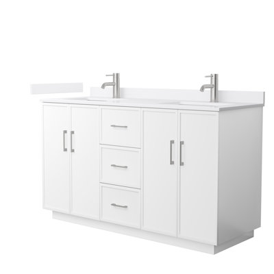 Elan TK 60" Freestanding Double Bathroom Vanity with Cultured Marble Top