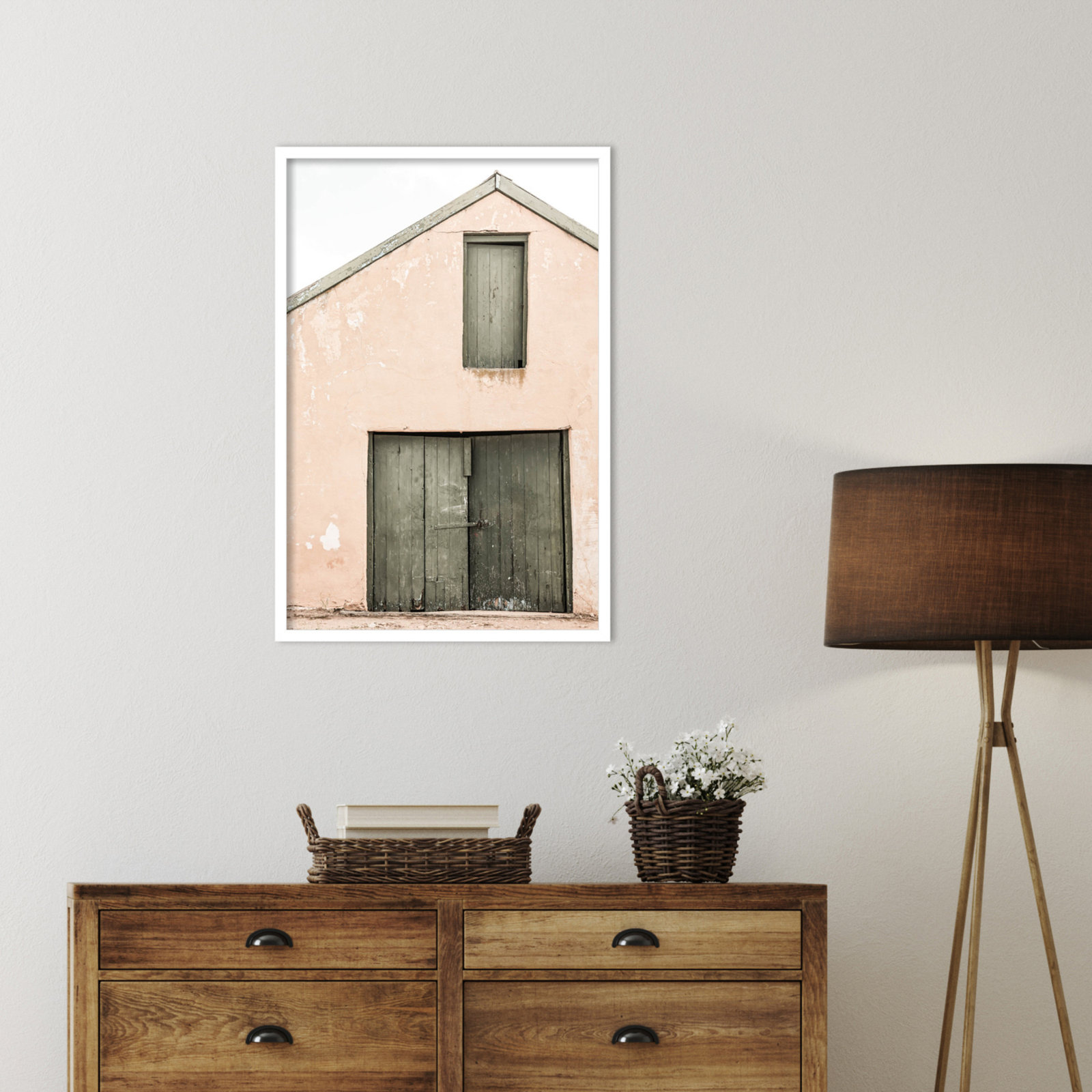 Pineland "Karoo Farm House" Print, White, 33" H x 23" W