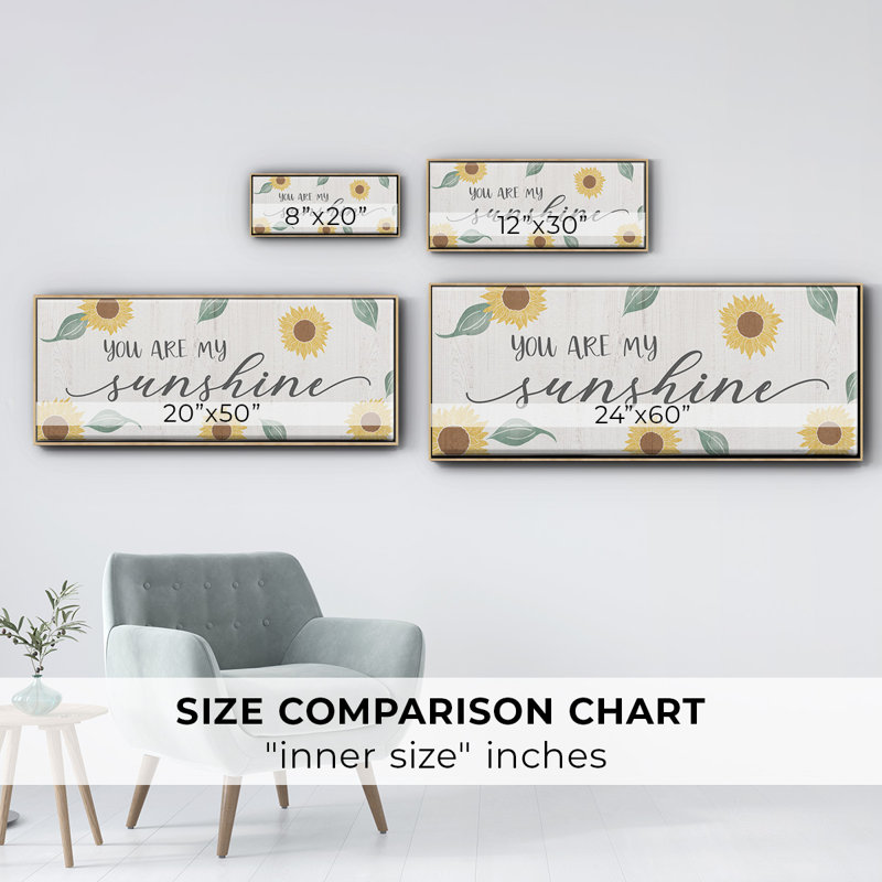 «You Are My Sunshine», toile encadrée, H 8 po x l 20 po
