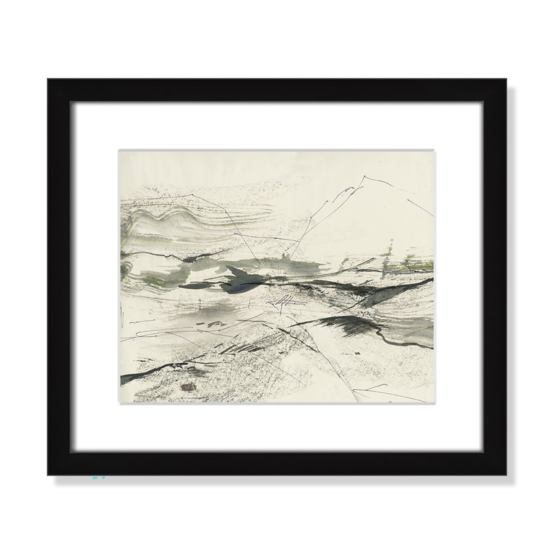 " Green Sketches " by PI Studio, Blanc, Cadre noir encadré, H 13 po x l 15 po x P 1,25 po