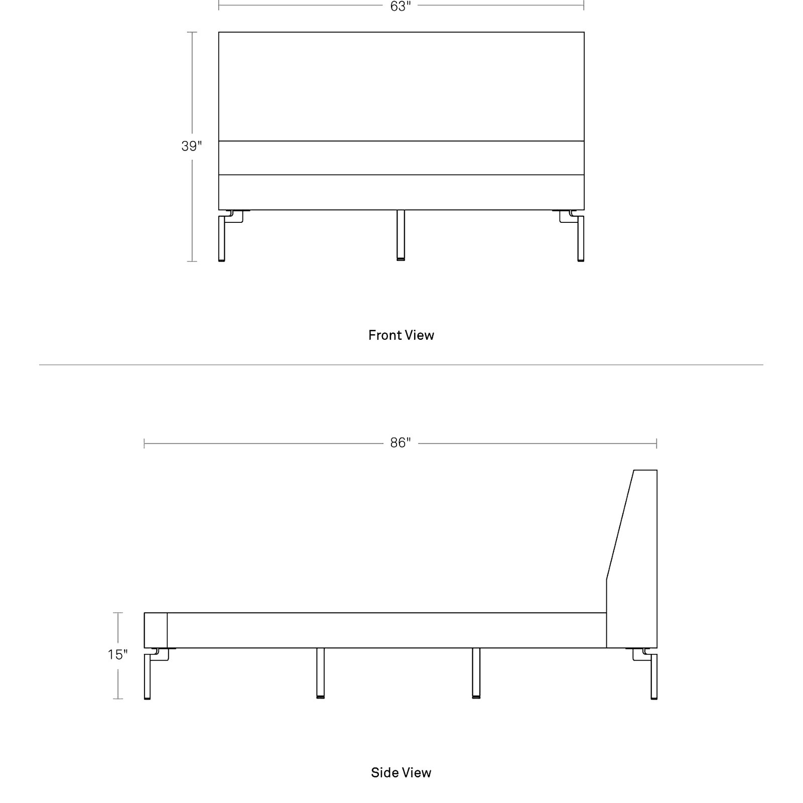 New Standard Upholstered Bed, Full, Condit Charcoal/Black
