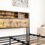 Queen Bed With Storage Headboard And 2 Ports - Black Modern Look Frame Bookcase Charging Capability-1157976314
