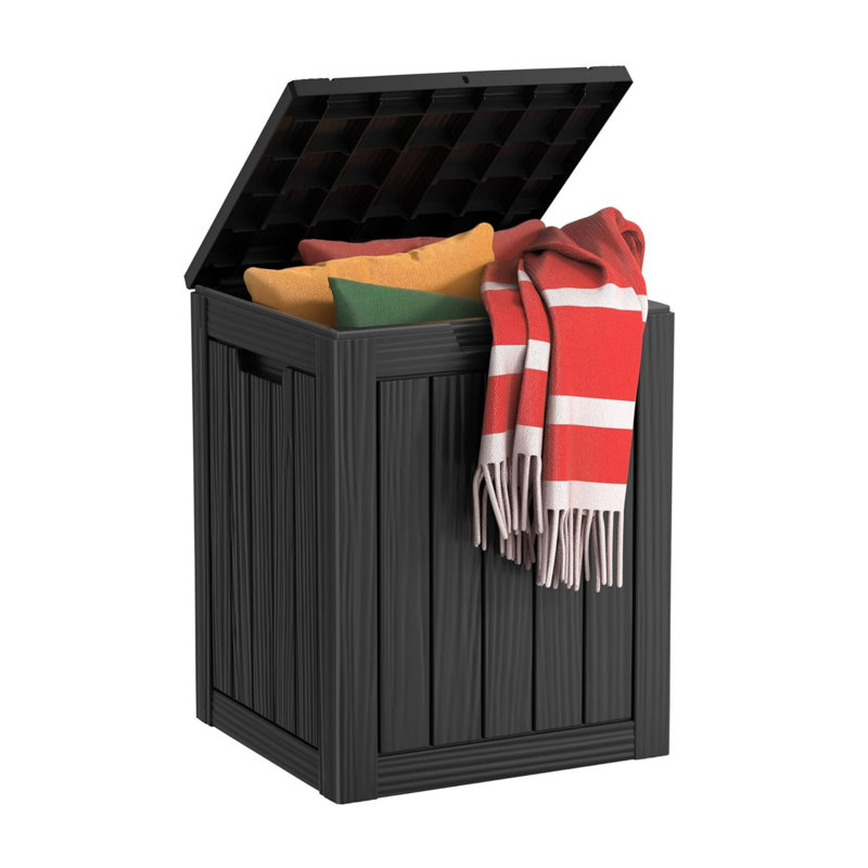 Outdoor Deck Storage Box – 28-260 Gallon Durable, Weatherproof & Lockable Resin Cabinet for Patio & Garden, Black
