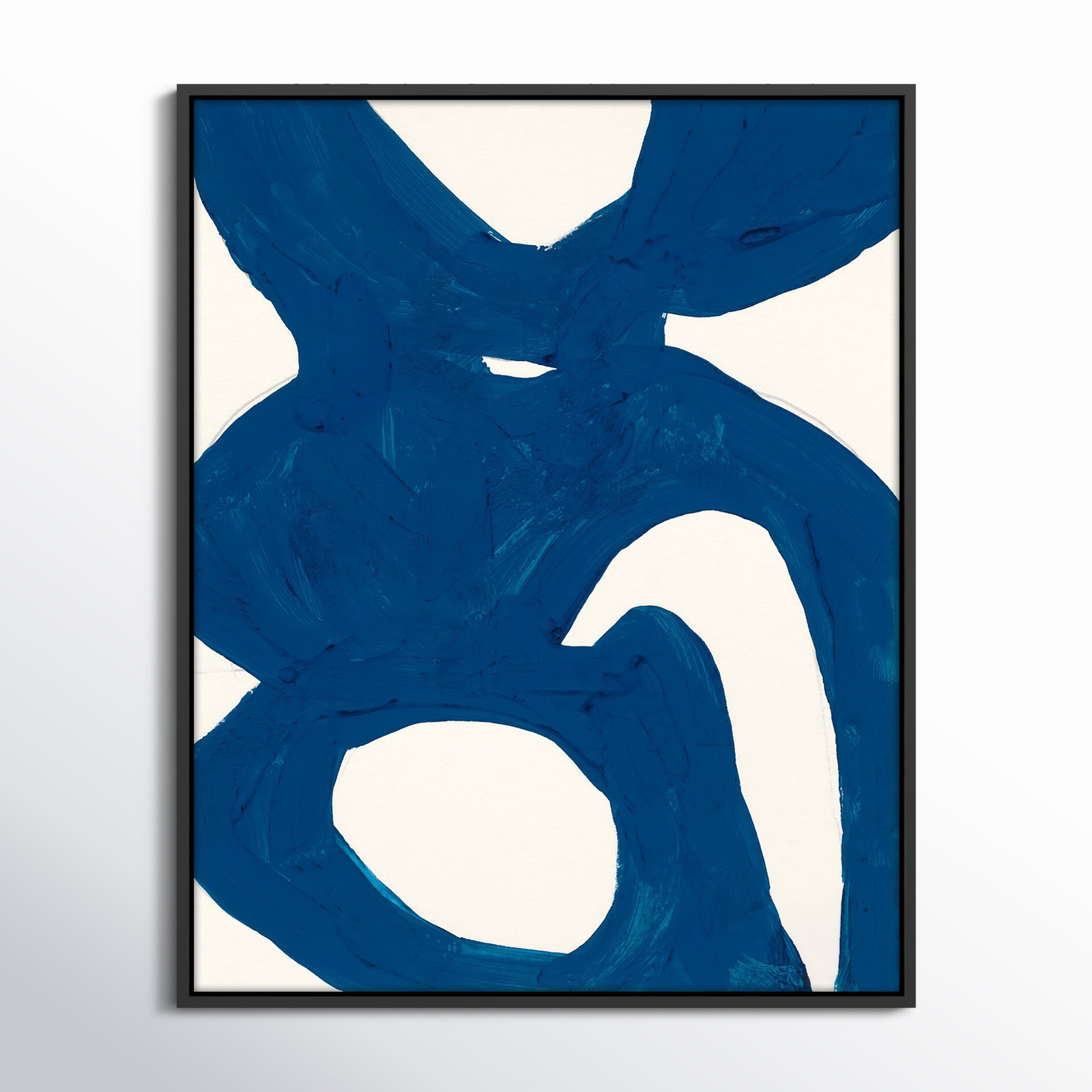 Goodall "Blue Harmony 1" Print by Andrea Stokes, 50" H x 40" W x 1.375" D, Black Framed
