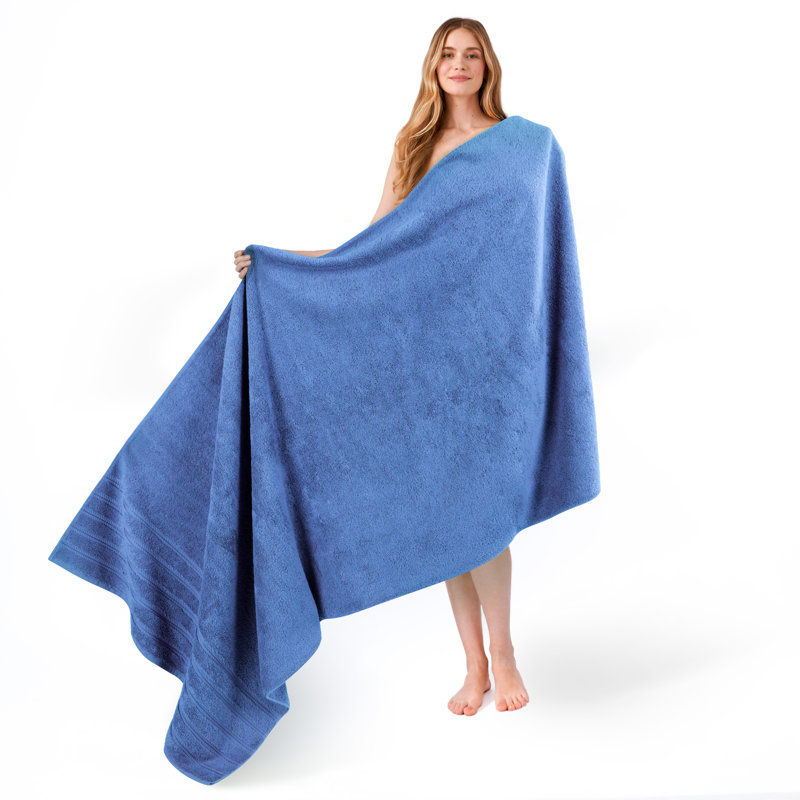 Darcelle 100% Cotton 35x70 Jumbo Large Bath Sheet, Electric Blue