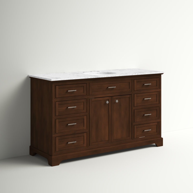 Ensemble de meuble-lavabo simple 60 po Hermes, Teck