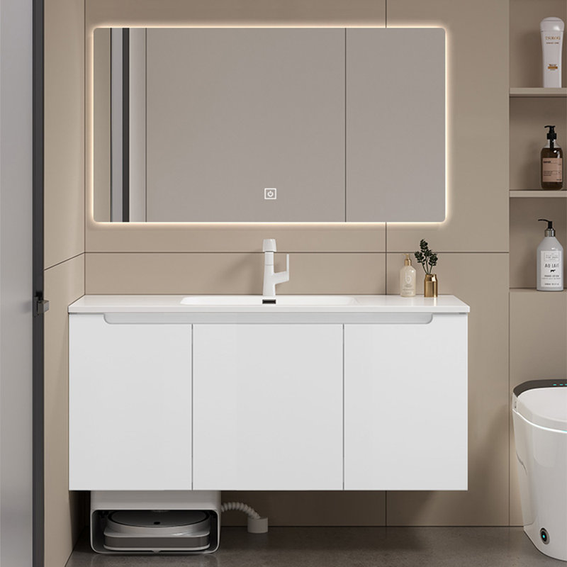 Modern simple bathroom cabinet, White