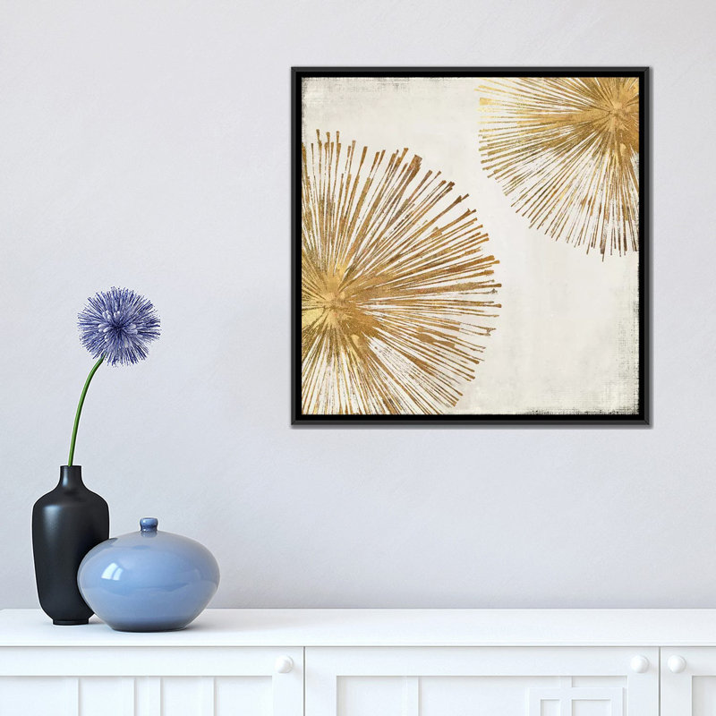 «Gold Star I», impression sur toile, H 18 po x l 18 po x P 1,5 po, Toile avec cadre noir, Pas de tapis