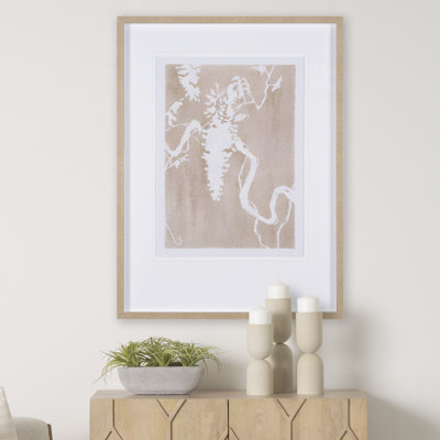«Flower Silhouette-Jasmine», reproduction d'art encadrée à la main mat sous verre