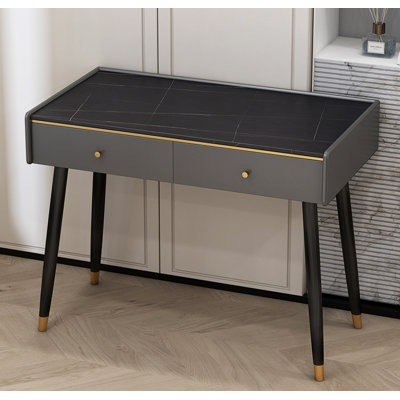 Light Luxury Sintered Stone Tabletop Desk with Drawers