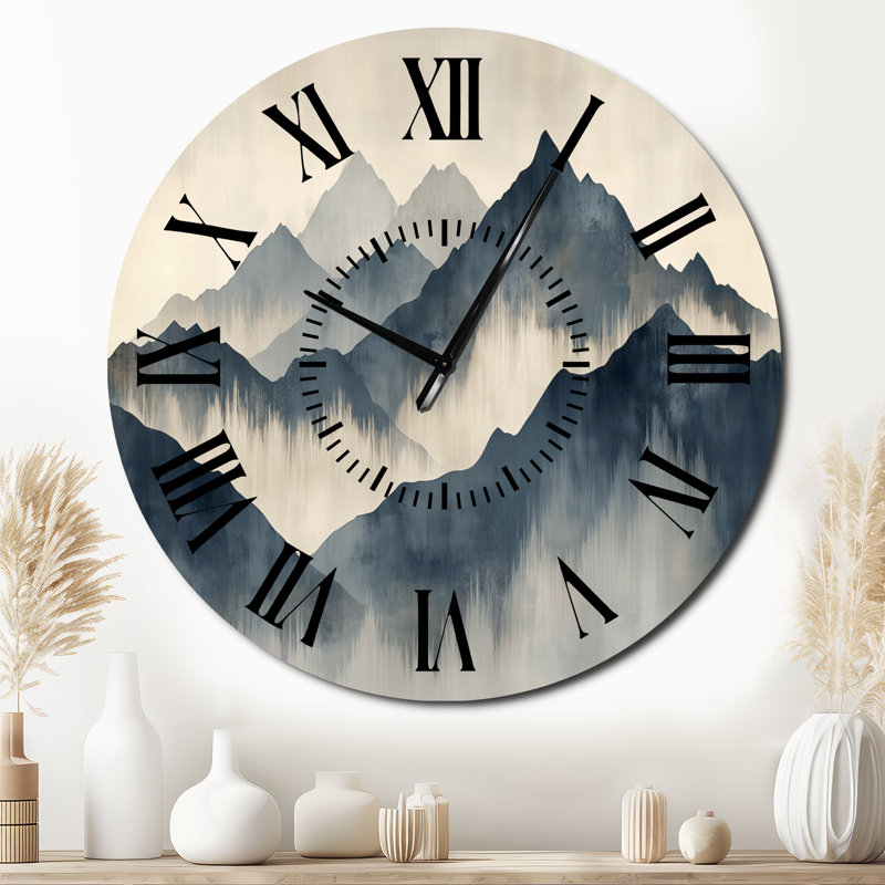 Horloge murale en métal Nordic Ridge Calm - Nature (sans tic-tac), Surdimensionné